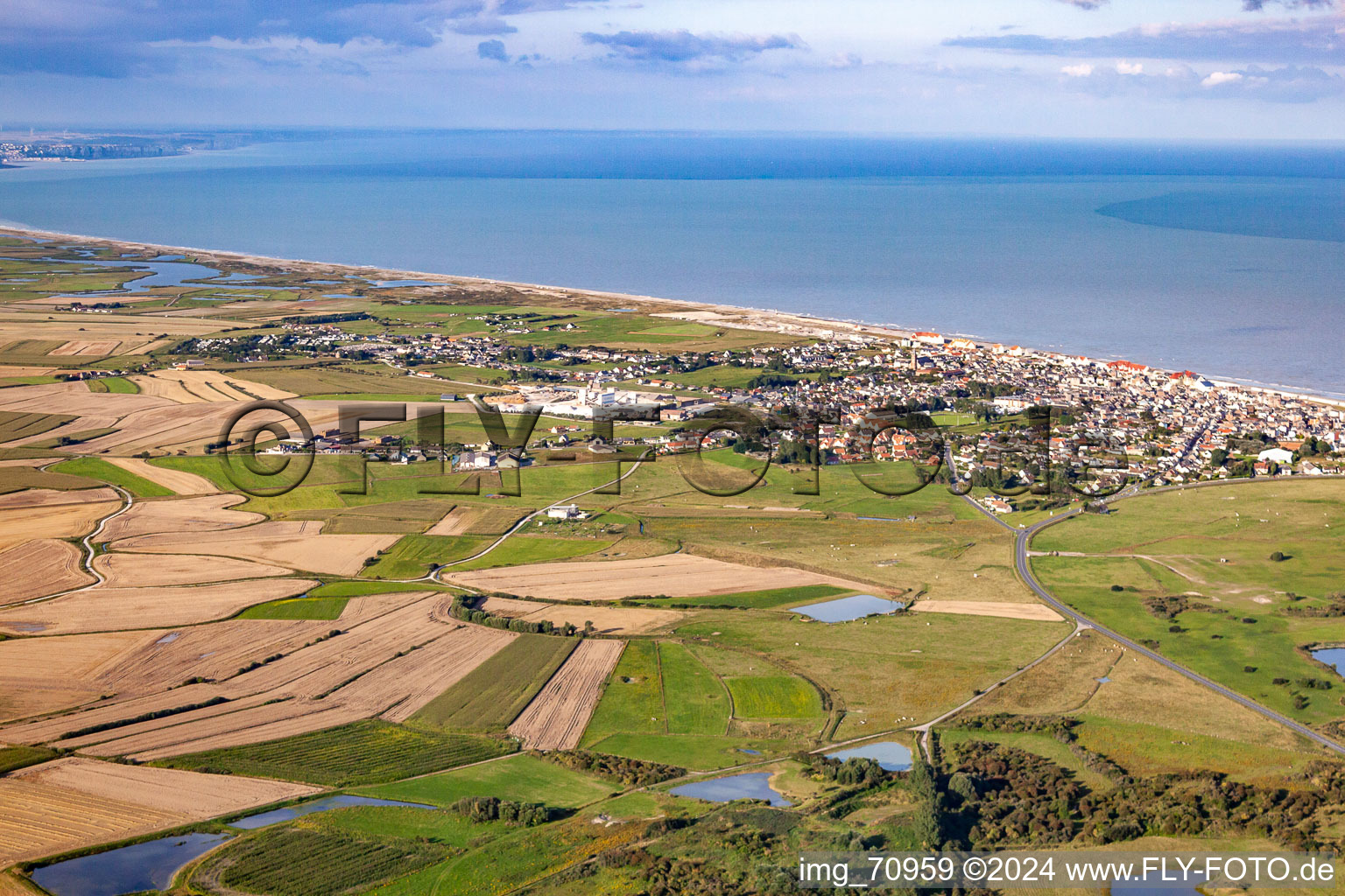 Bird's eye view of Cayeux-sur-Mer in the state Somme, France