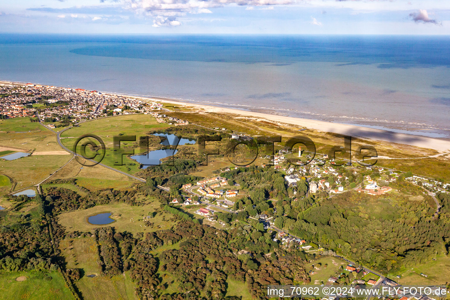 Drone recording of Cayeux-sur-Mer in the state Somme, France