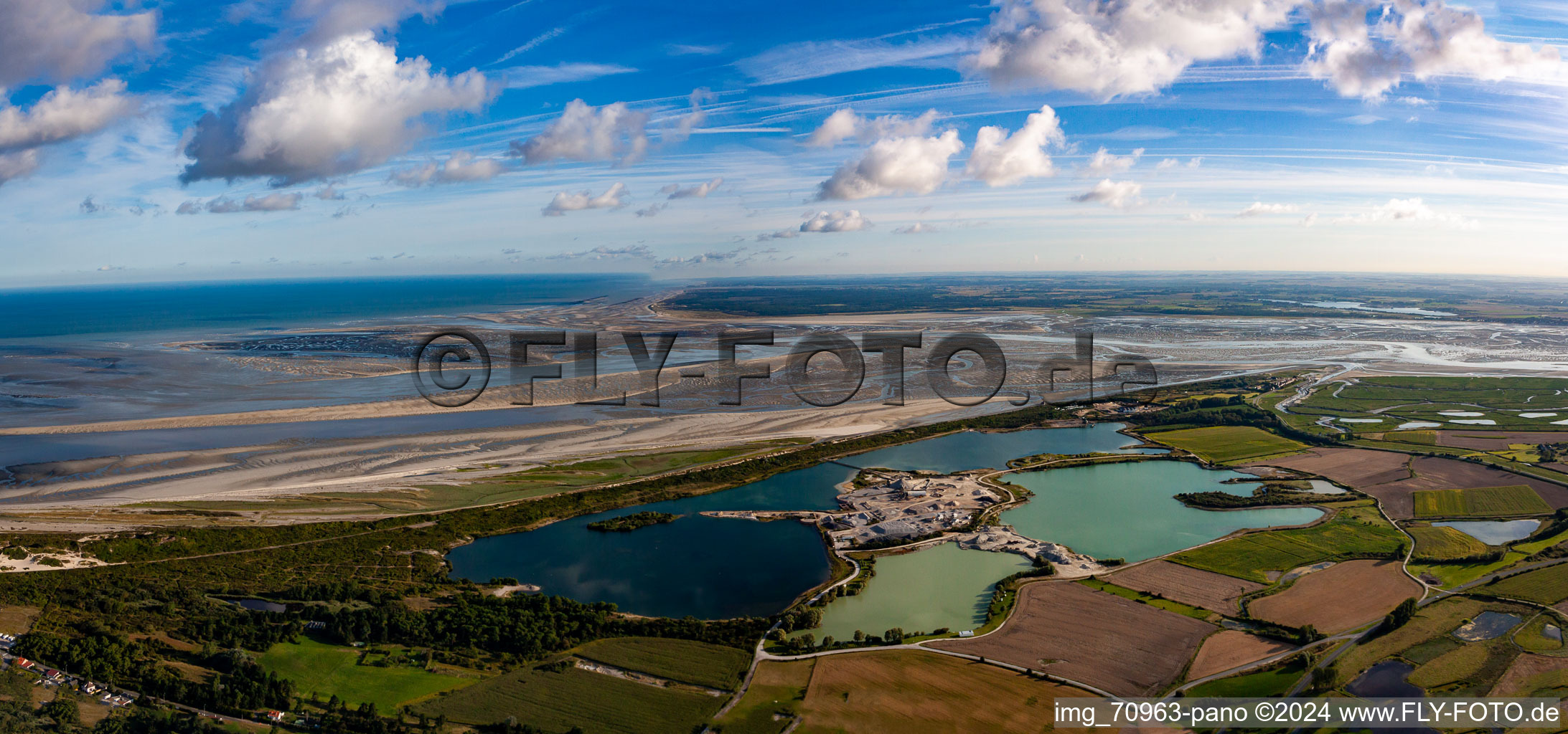 River Delta and estuary of Somme in Saint-Valery-sur-Somme in Picardie, France