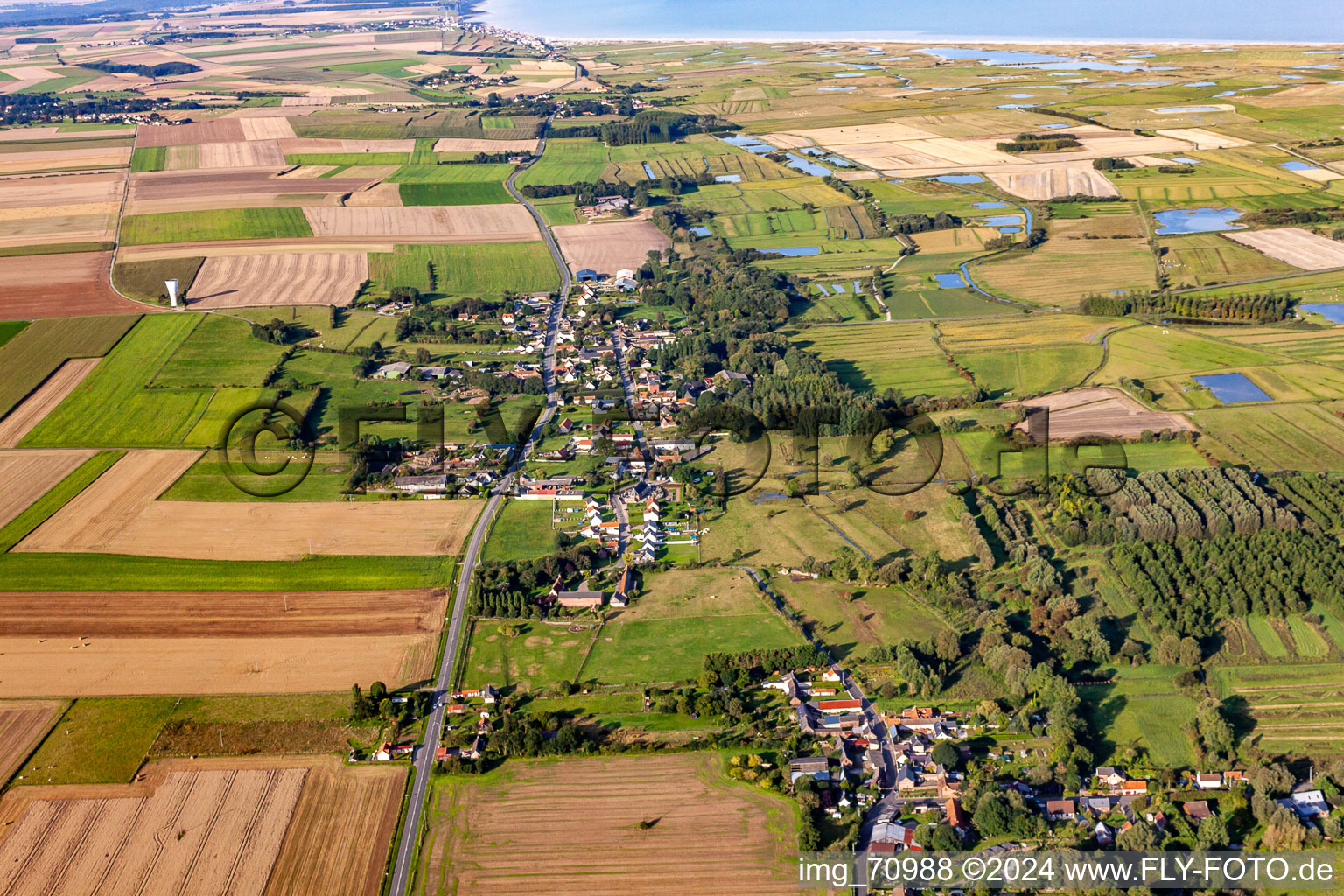 Aerial view of Brutelles in the state Somme, France