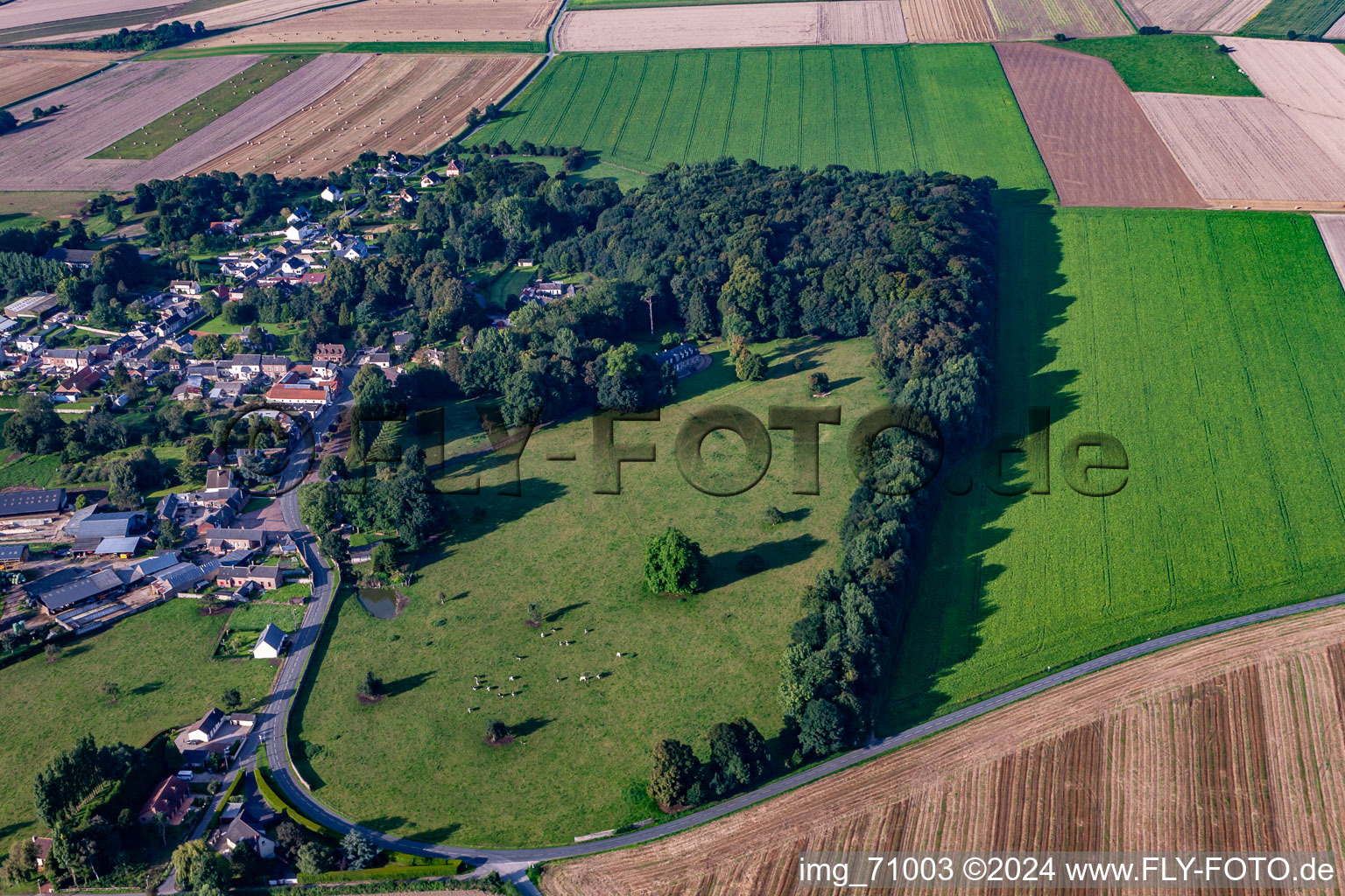 Aerial photograpy of Friville-Escarbotin in the state Somme, France