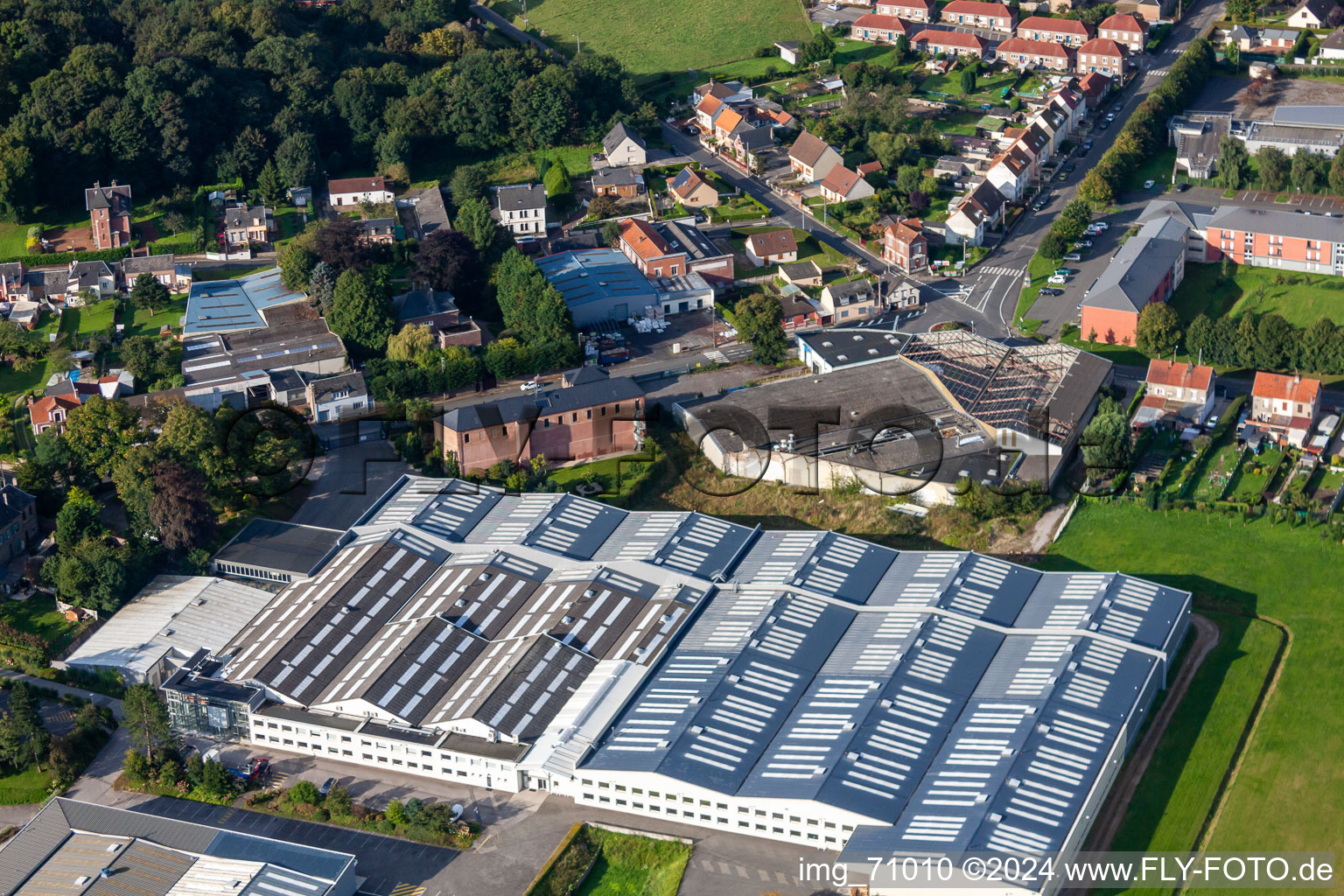 Aerial view of Delabie in Friville-Escarbotin in the state Somme, France