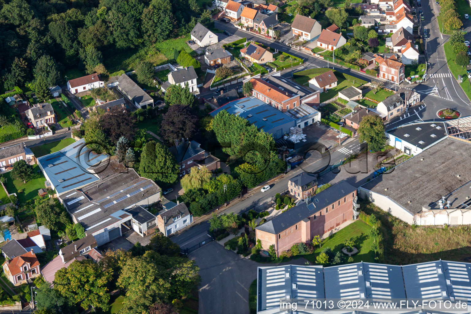 Bird's eye view of Friville-Escarbotin in the state Somme, France