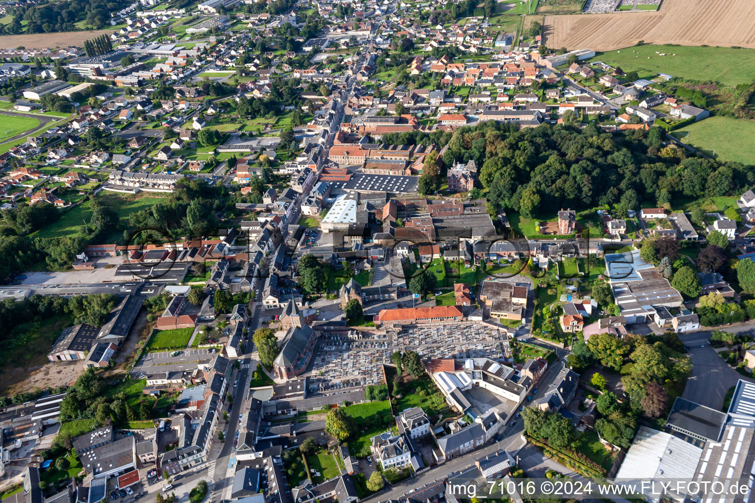 Drone recording of Friville-Escarbotin in the state Somme, France