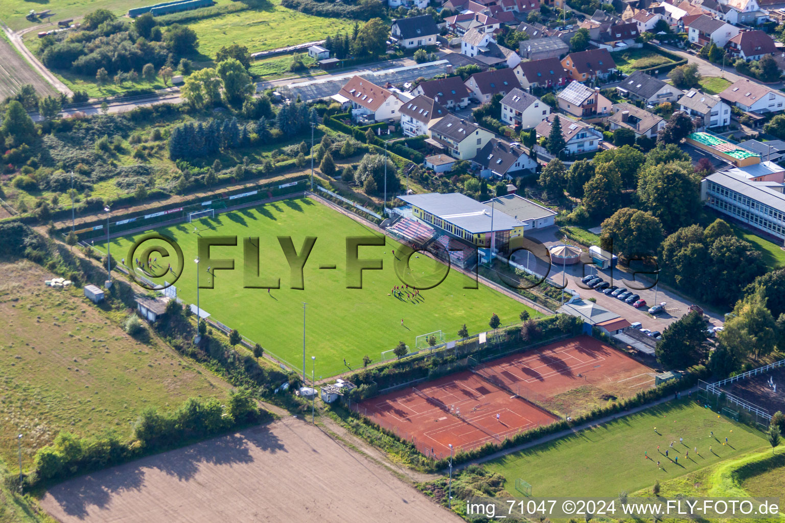 SV Weingarten, tennis club and football field in Weingarten in the state Rhineland-Palatinate, Germany