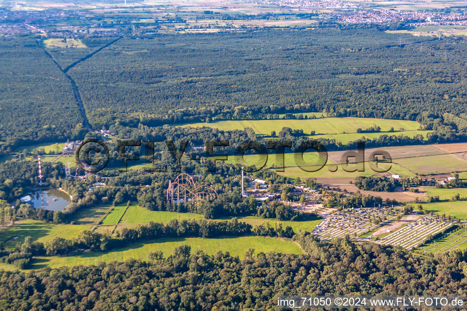 Aerial view of Holiday Park in Haßloch in the state Rhineland-Palatinate, Germany