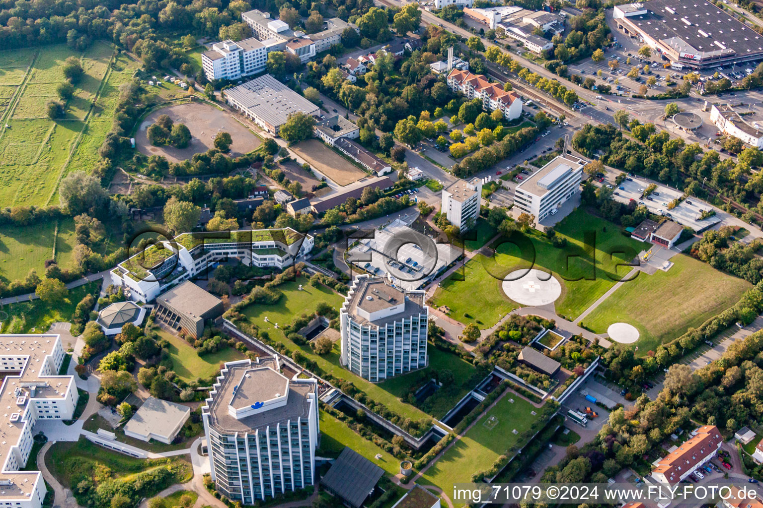 BG Accident Clinic in the district Oggersheim in Ludwigshafen am Rhein in the state Rhineland-Palatinate, Germany from above