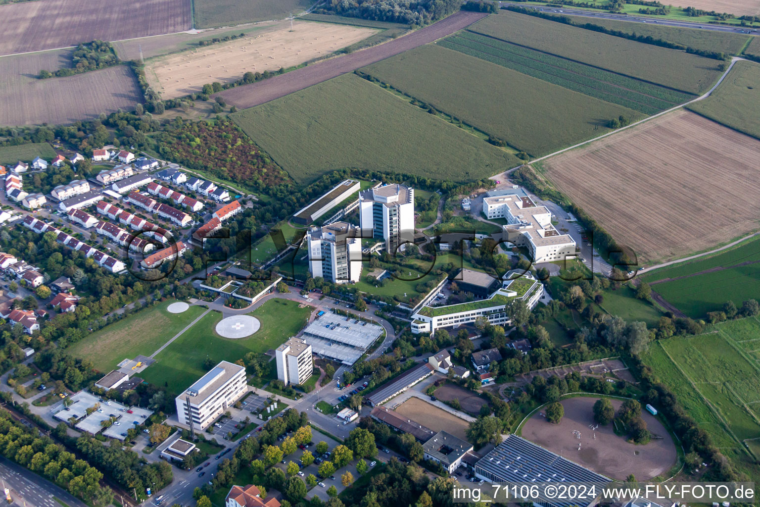 BG Accident Clinic in the district Oggersheim in Ludwigshafen am Rhein in the state Rhineland-Palatinate, Germany from the drone perspective