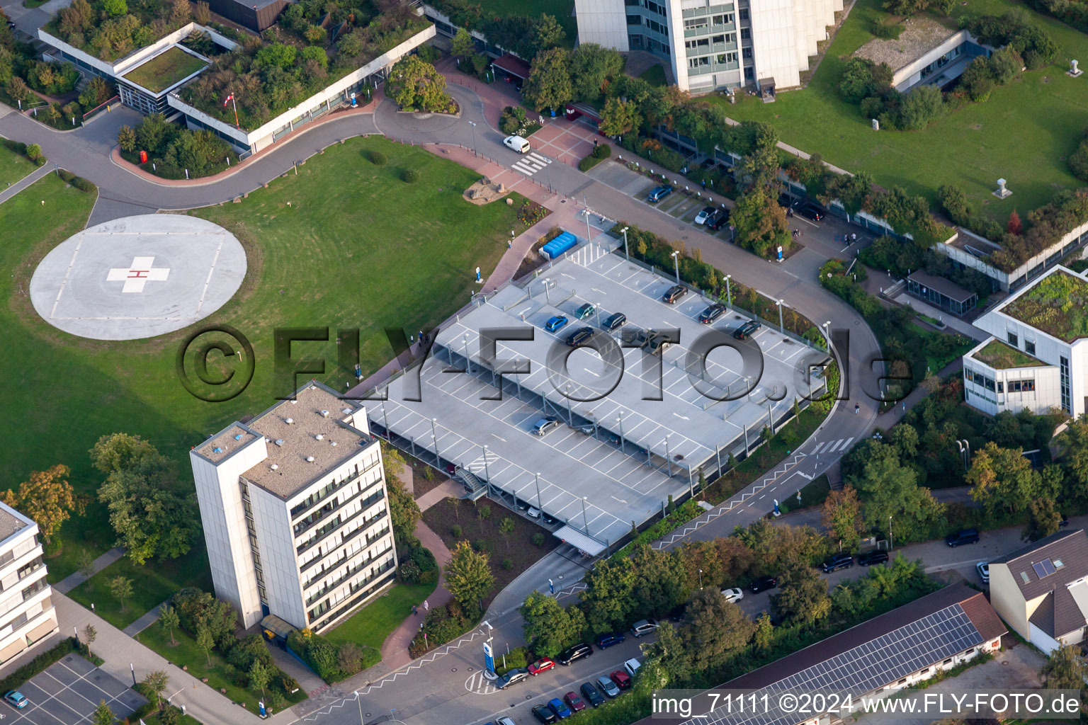 BG Accident Clinic in the district Oggersheim in Ludwigshafen am Rhein in the state Rhineland-Palatinate, Germany seen from a drone