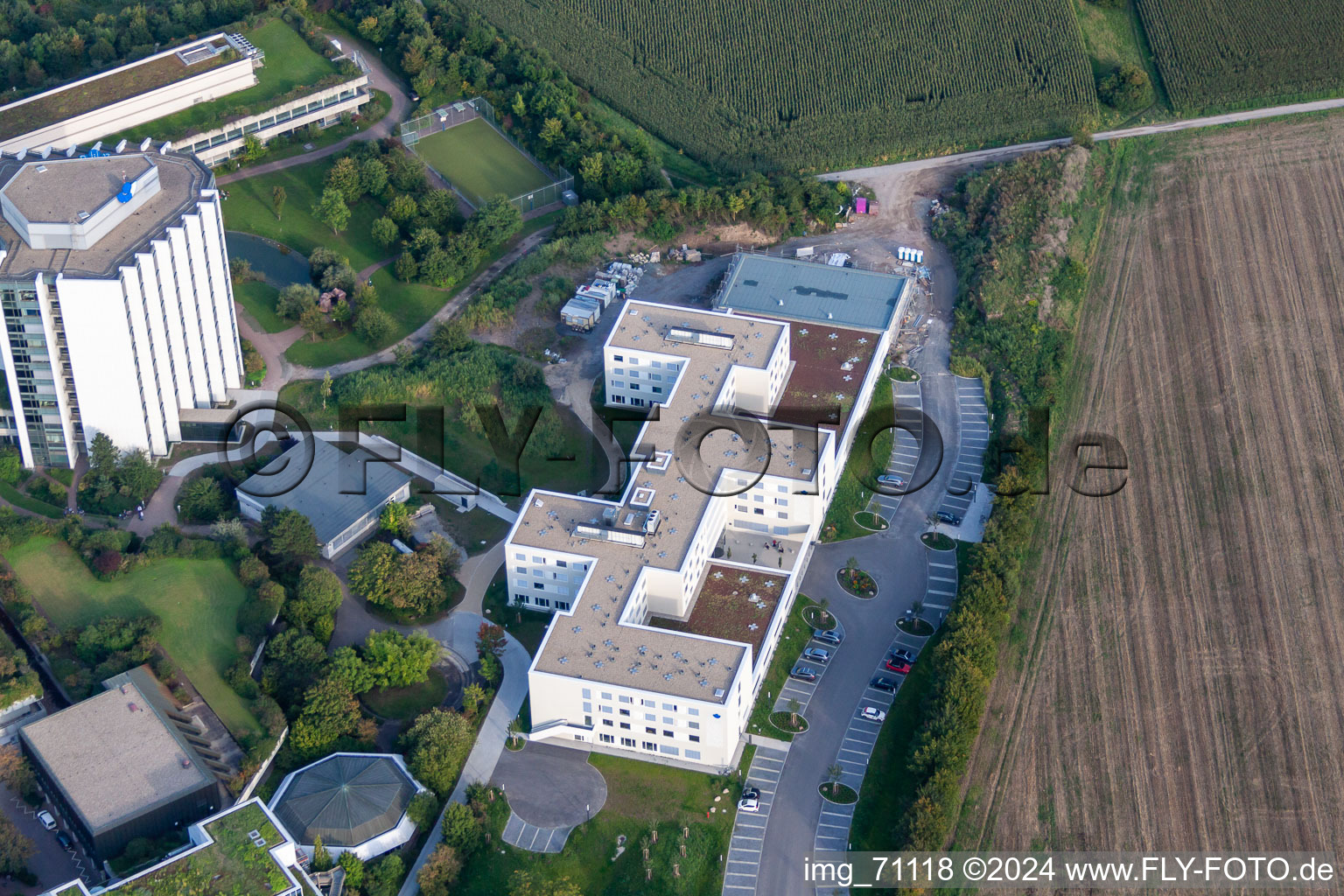 BG accident clinic in the district Oggersheim in Ludwigshafen am Rhein in the state Rhineland-Palatinate, Germany from above
