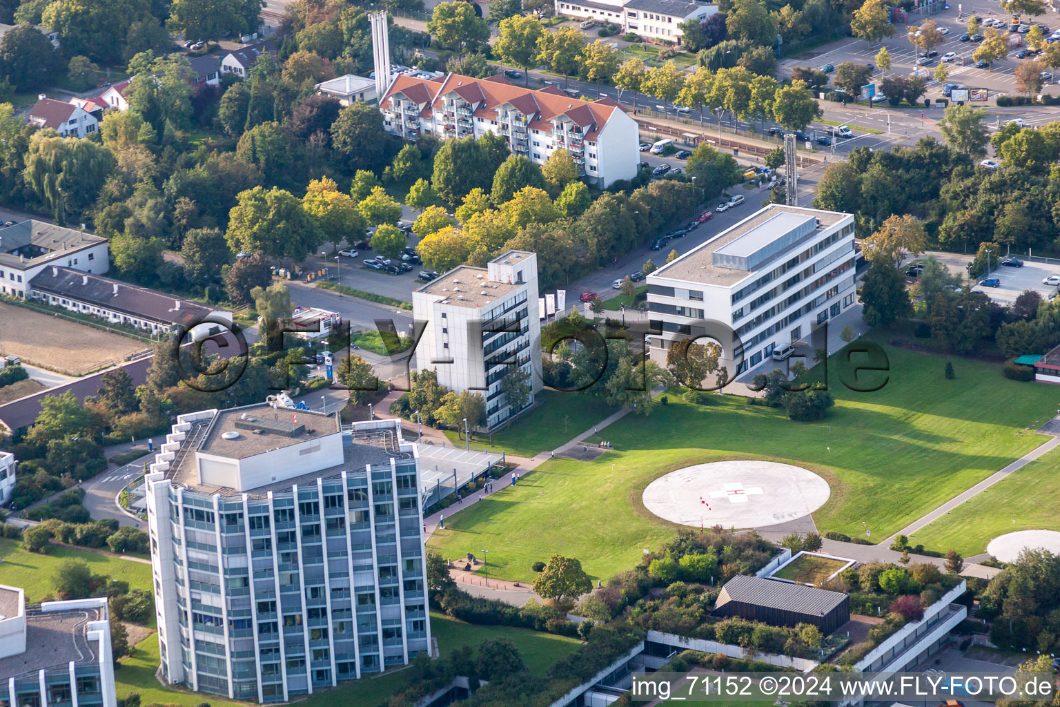 Aerial view of BG Accident Clinic in the district Oggersheim in Ludwigshafen am Rhein in the state Rhineland-Palatinate, Germany