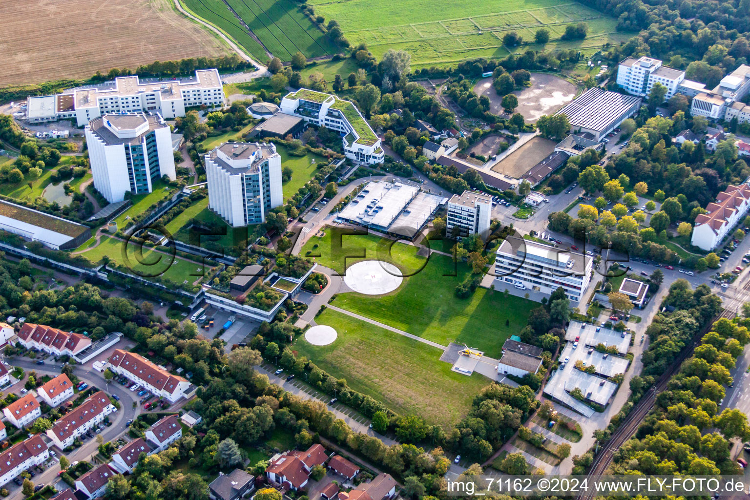 BG Accident Clinic in the district Oggersheim in Ludwigshafen am Rhein in the state Rhineland-Palatinate, Germany viewn from the air