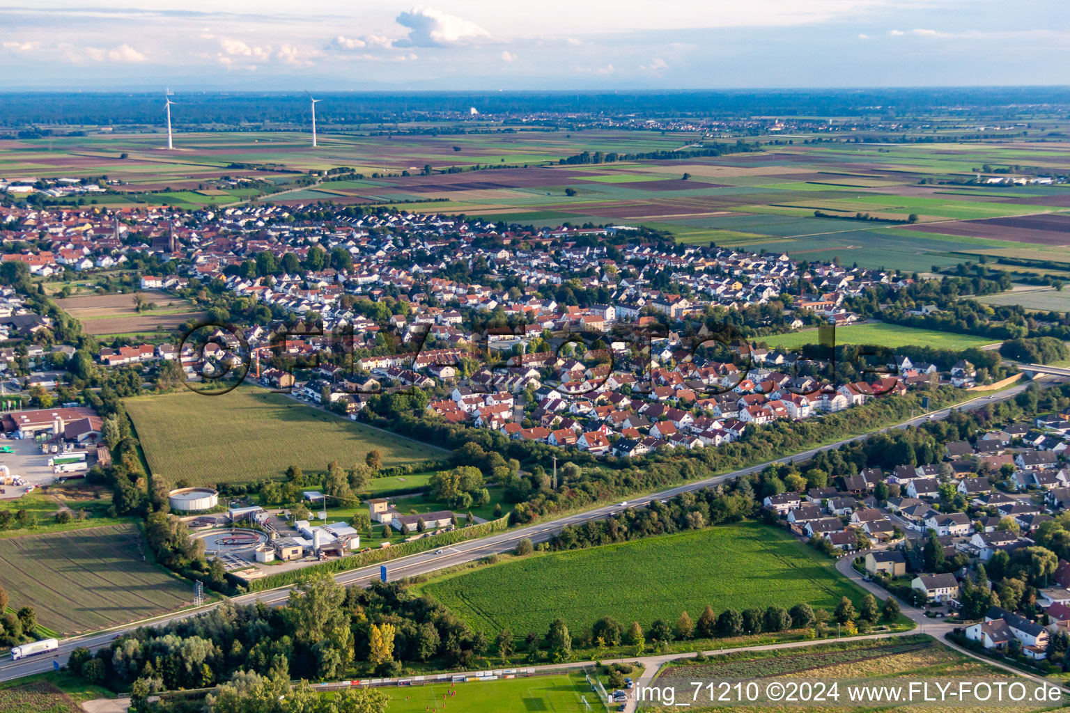 Drone recording of District Dannstadt in Dannstadt-Schauernheim in the state Rhineland-Palatinate, Germany