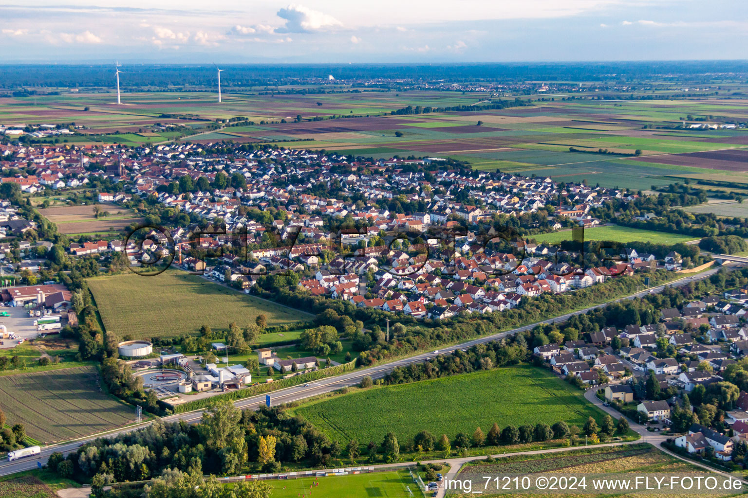 District Dannstadt in Dannstadt-Schauernheim in the state Rhineland-Palatinate, Germany from the drone perspective