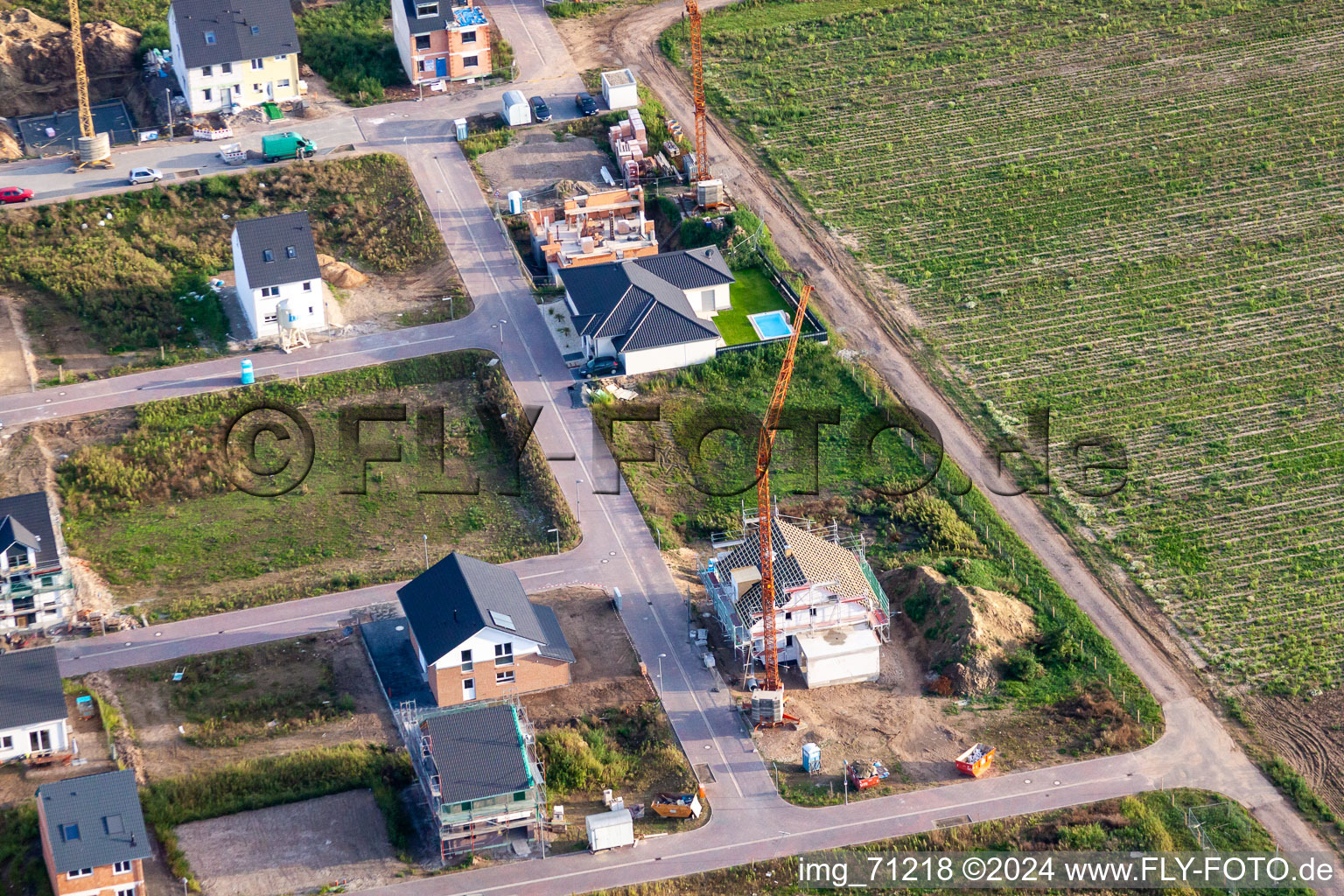 New development area in the district Schauernheim in Dannstadt-Schauernheim in the state Rhineland-Palatinate, Germany