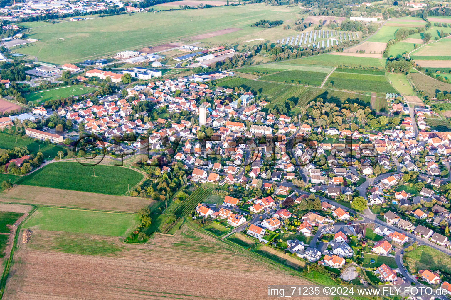 District Lachen in Neustadt an der Weinstraße in the state Rhineland-Palatinate, Germany seen from a drone