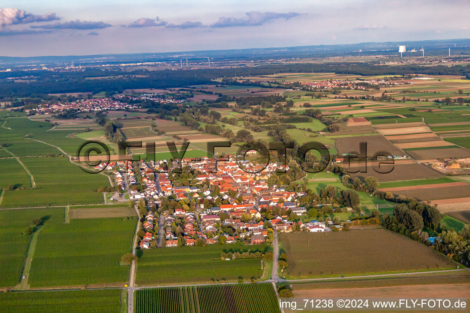 District Duttweiler in Neustadt an der Weinstraße in the state Rhineland-Palatinate, Germany viewn from the air