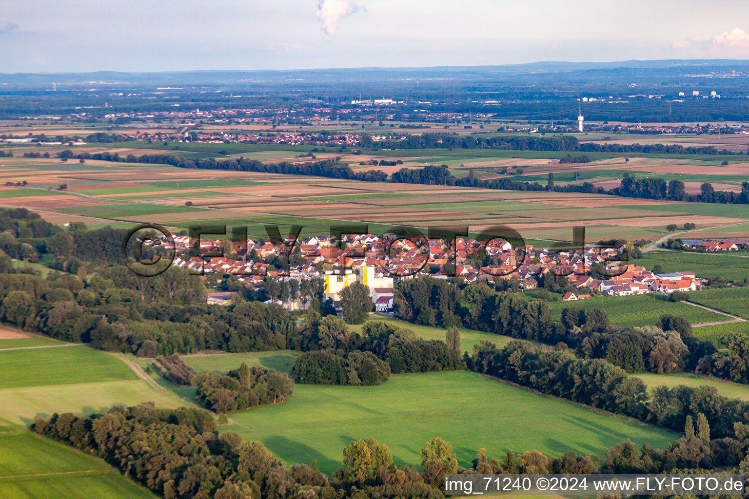 Freimersheim in the state Rhineland-Palatinate, Germany from above