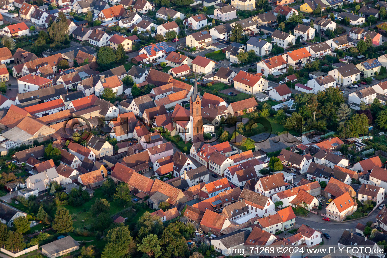 Aerial photograpy of District Niederhochstadt in Hochstadt in the state Rhineland-Palatinate, Germany