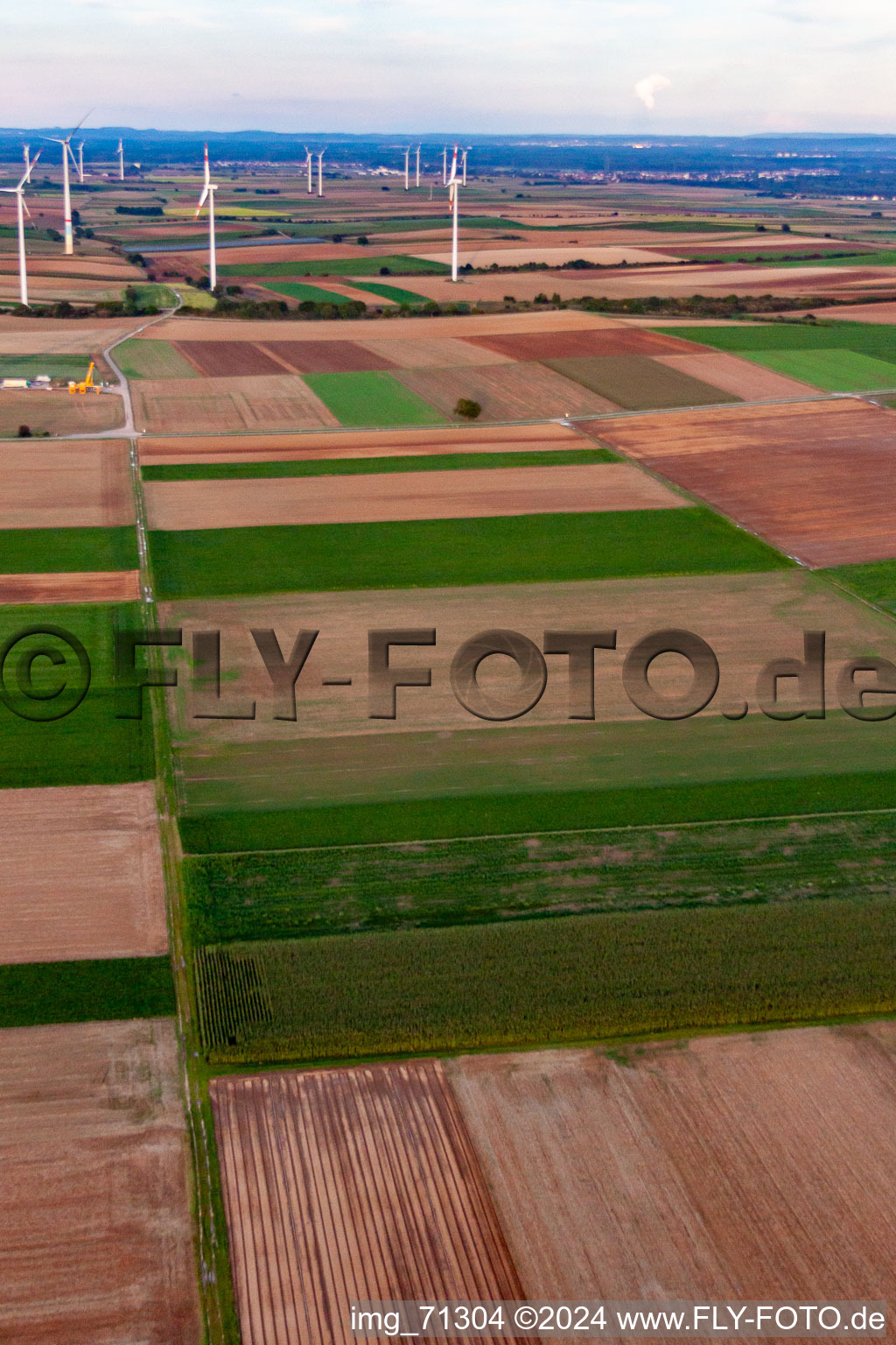 Offenbach an der Queich in the state Rhineland-Palatinate, Germany from the plane