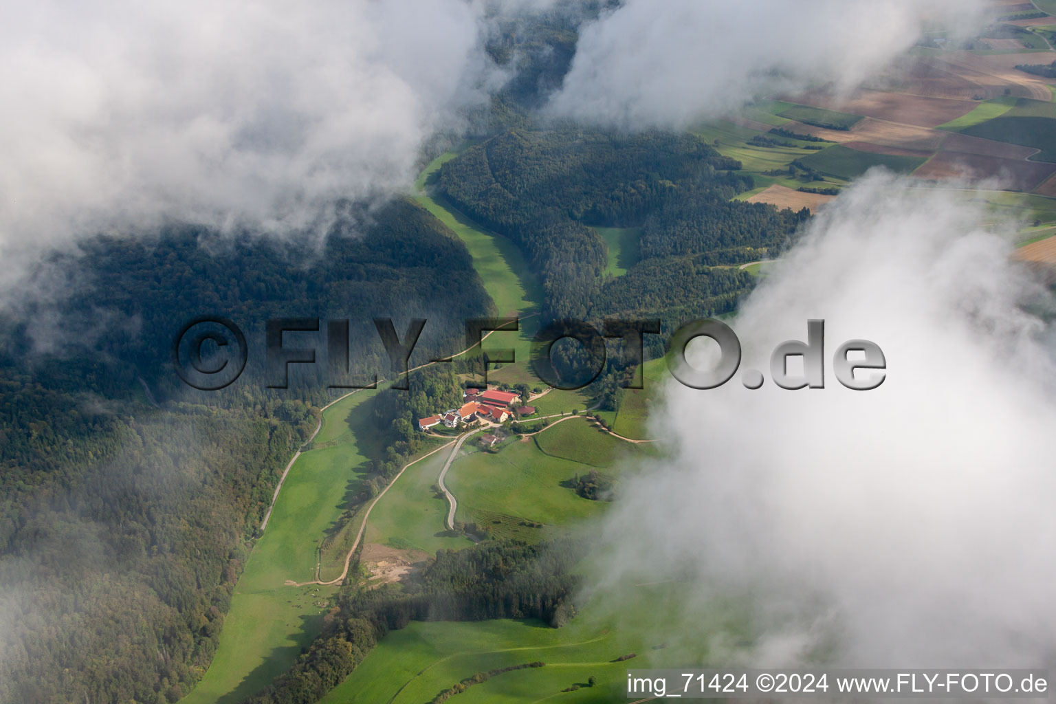 Village view in the district Eckartsbrunn in Eigeltingen in the state Baden-Wuerttemberg, Germany