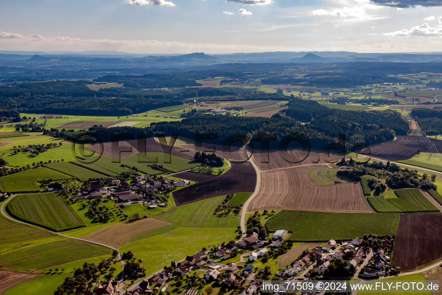 Bird's eye view of Mühlingen in the state Baden-Wuerttemberg, Germany