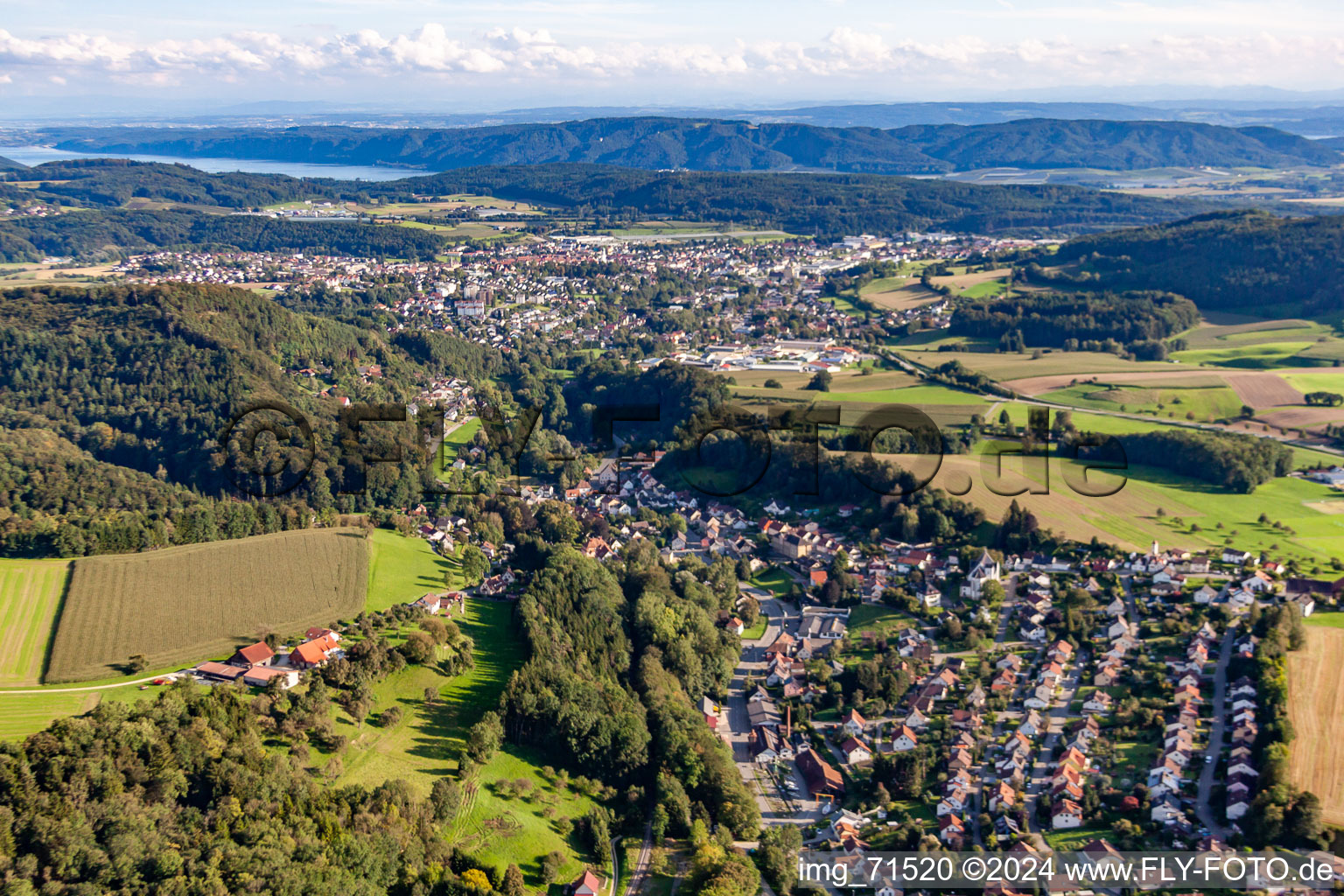 Aerial photograpy of District Zizenhausen in Stockach in the state Baden-Wuerttemberg, Germany