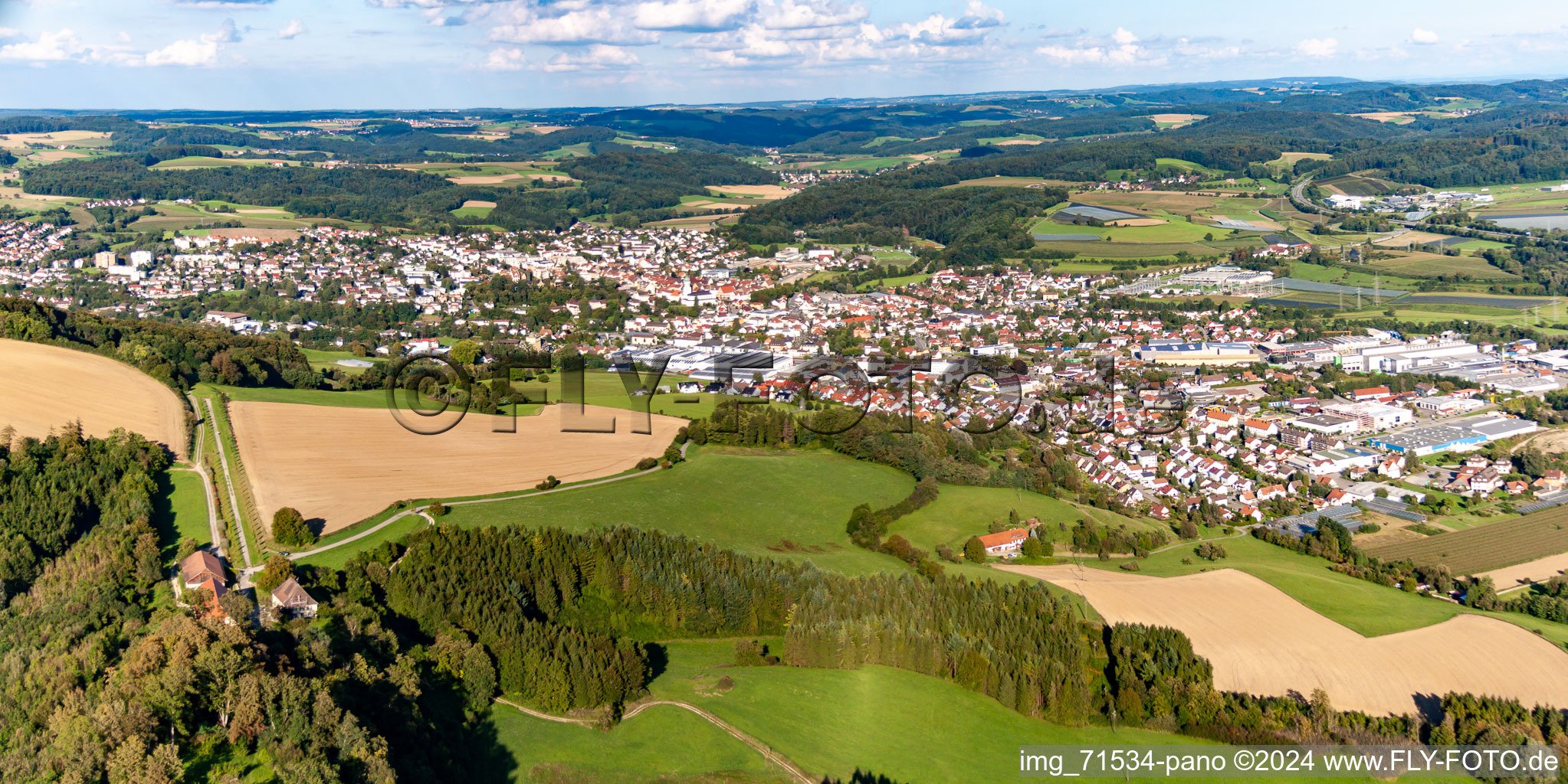 From the west in Stockach in the state Baden-Wuerttemberg, Germany