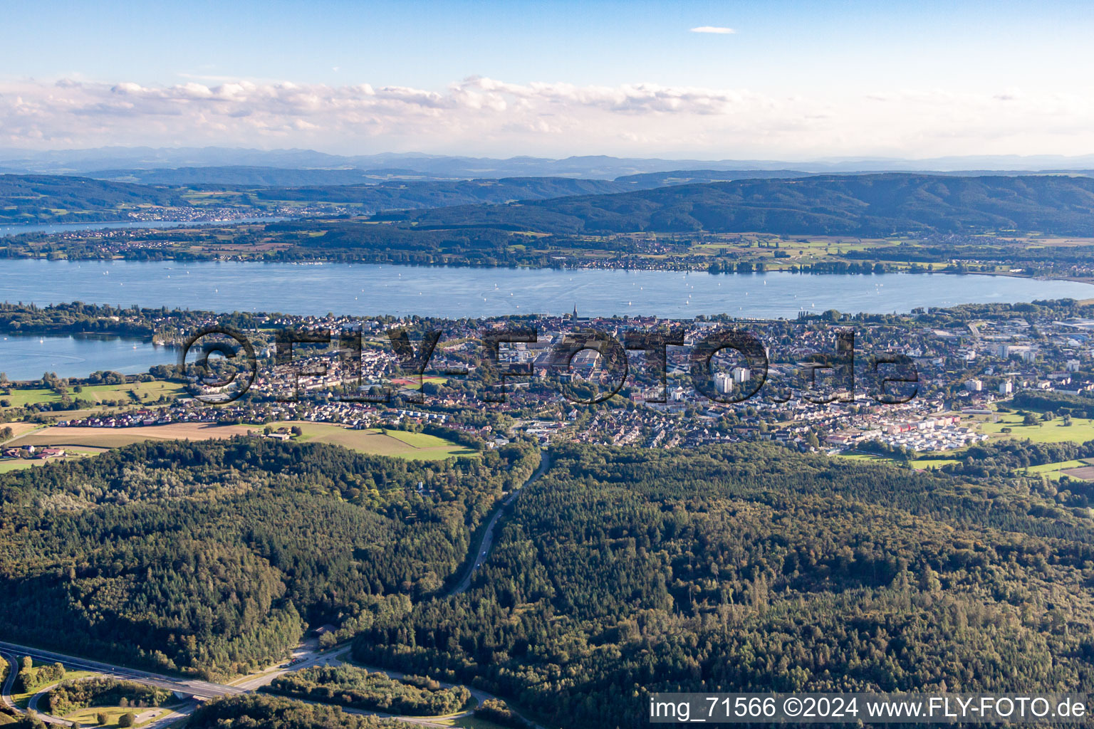 Aerial view of Radolfzell am Bodensee in the state Baden-Wuerttemberg, Germany