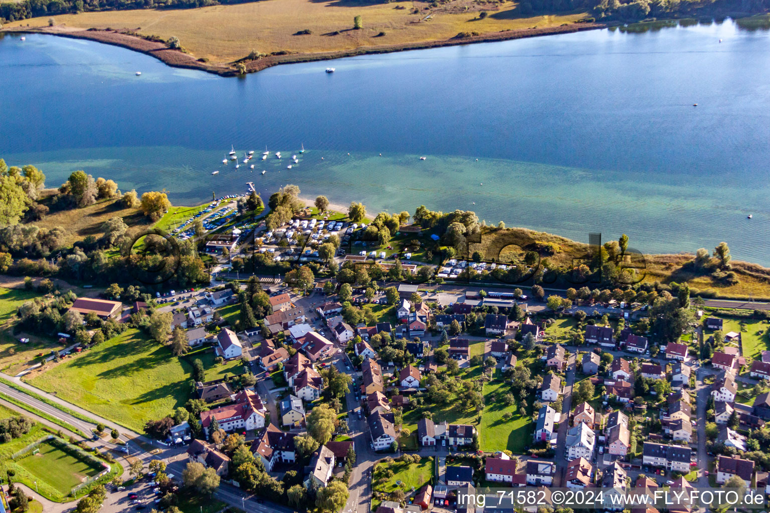 Campsite in the district Markelfingen in Radolfzell am Bodensee in the state Baden-Wuerttemberg, Germany