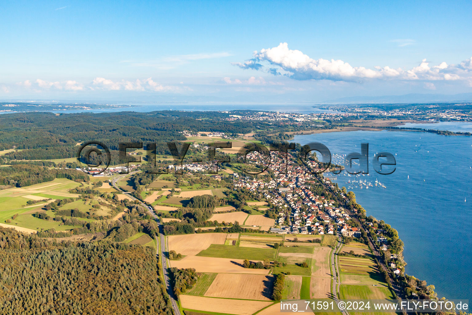 Allensbach in the state Baden-Wuerttemberg, Germany viewn from the air