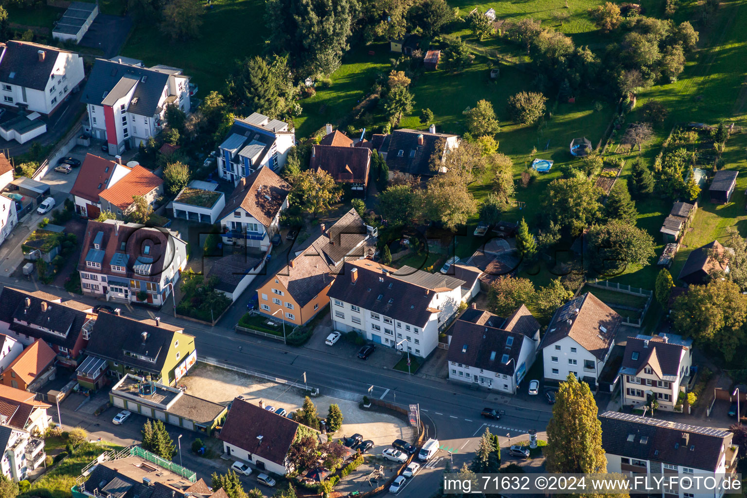 District Wollmatingen in Konstanz in the state Baden-Wuerttemberg, Germany from above