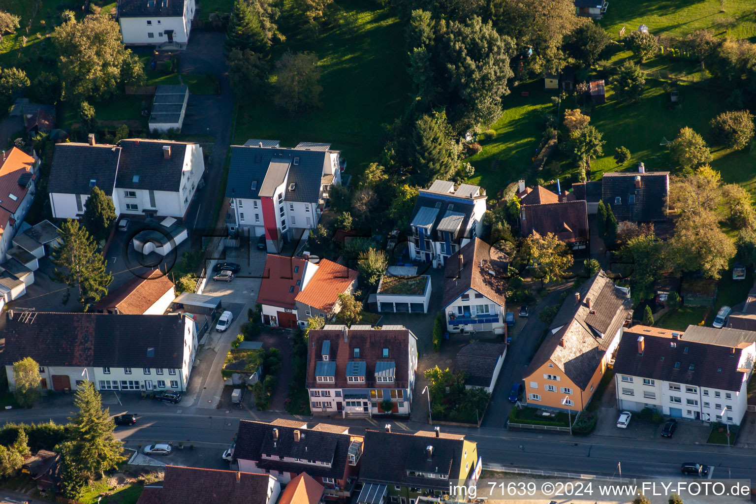 District Wollmatingen in Konstanz in the state Baden-Wuerttemberg, Germany from the plane