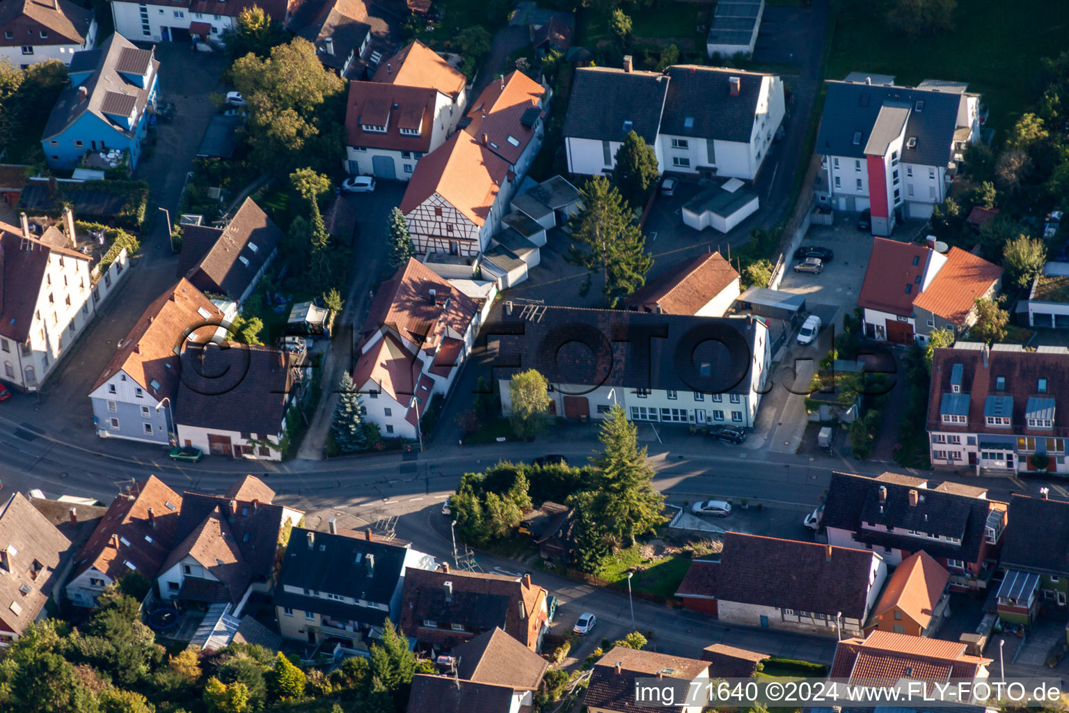 Bird's eye view of District Wollmatingen in Konstanz in the state Baden-Wuerttemberg, Germany