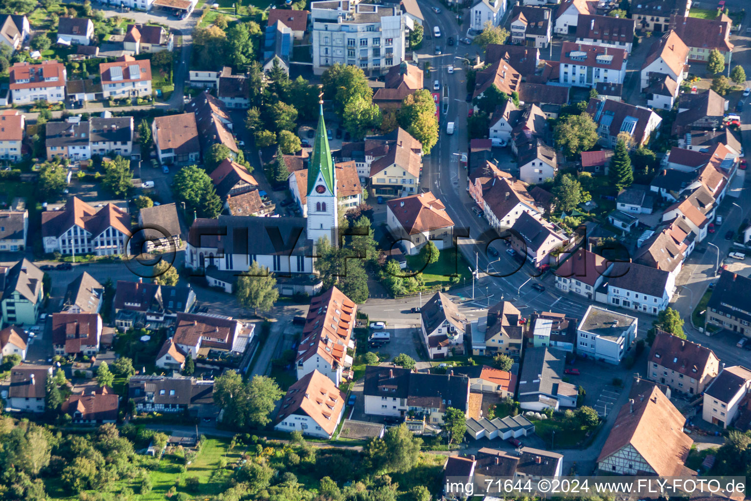 Church building in the village of in the district Fuerstenberg in Konstanz in the state Baden-Wurttemberg, Germany