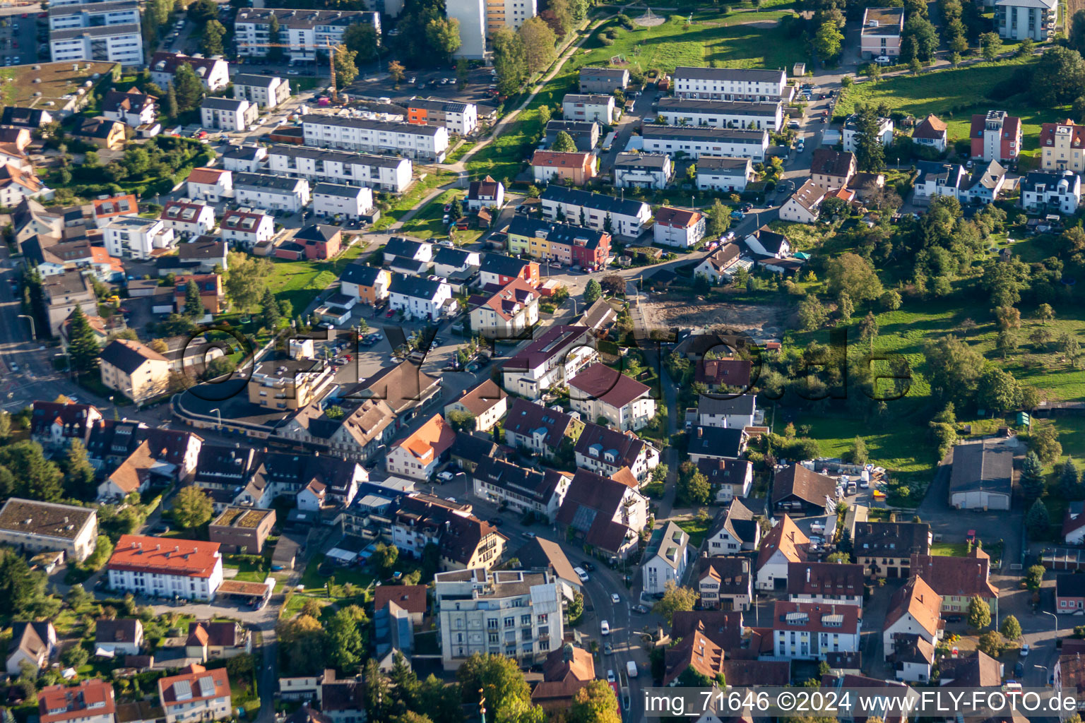 Drone recording of District Wollmatingen in Konstanz in the state Baden-Wuerttemberg, Germany