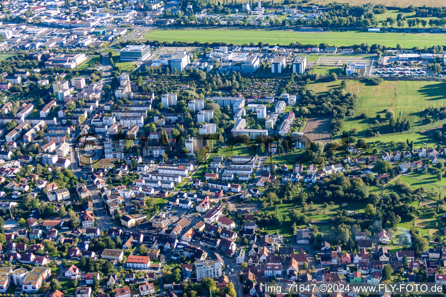 Drone image of District Wollmatingen in Konstanz in the state Baden-Wuerttemberg, Germany