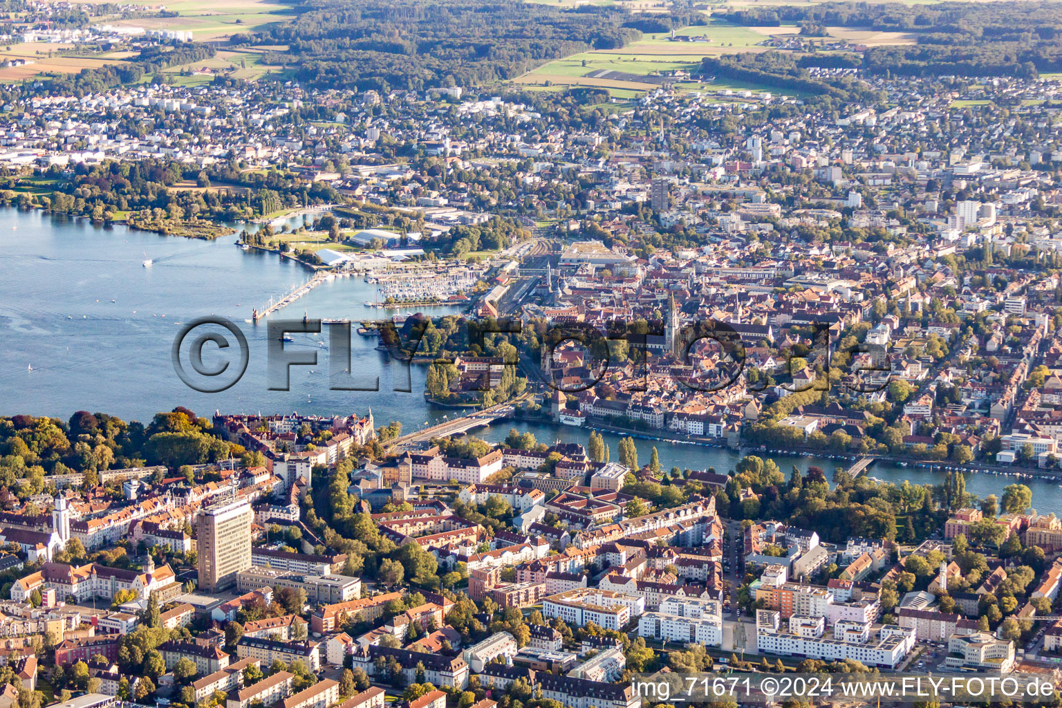 River - bridge construction over the River Rhine on the lake of constance in the district Petershausen-Ost in Konstanz in the state Baden-Wurttemberg, Germany