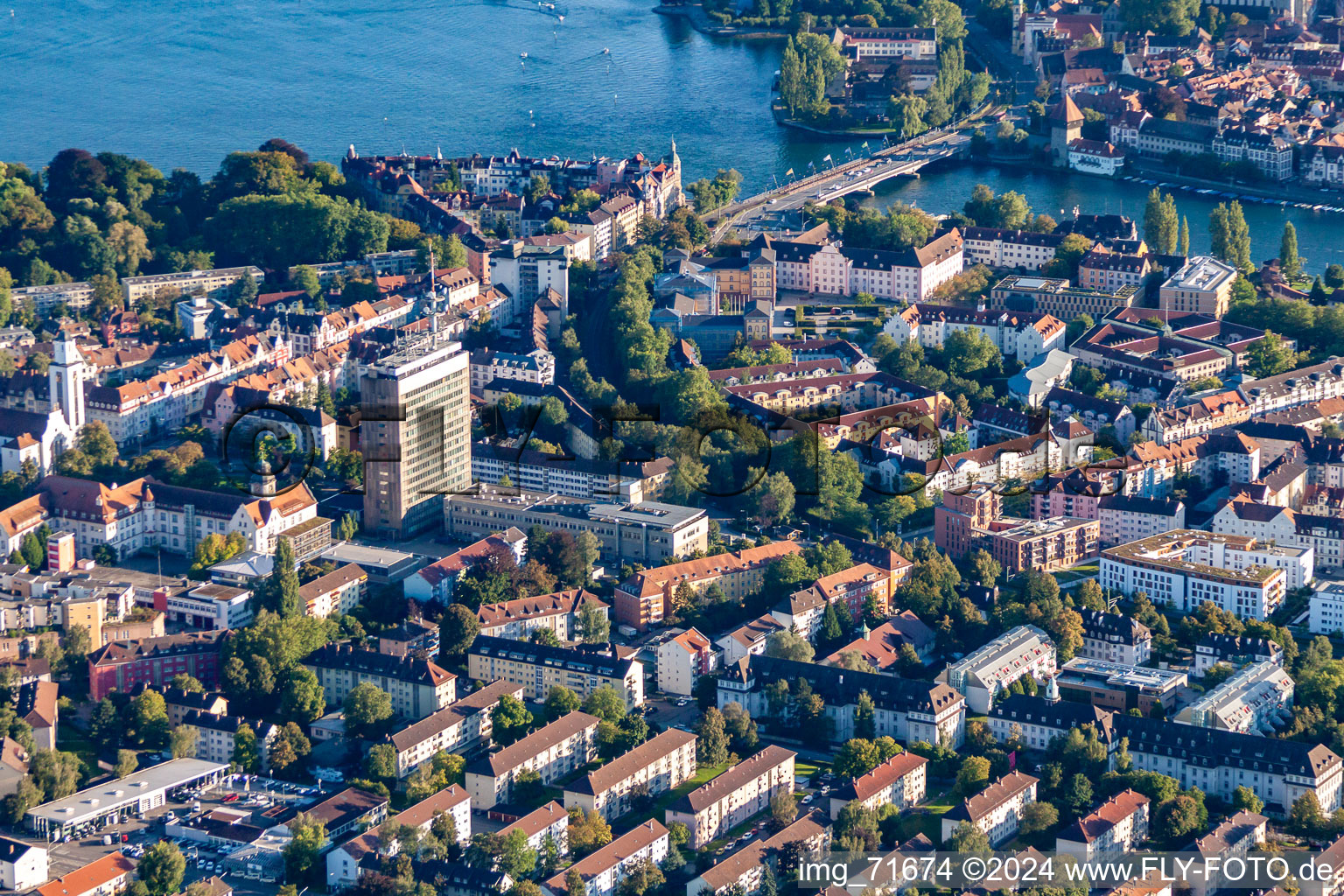 District Petershausen in Konstanz in the state Baden-Wuerttemberg, Germany from above