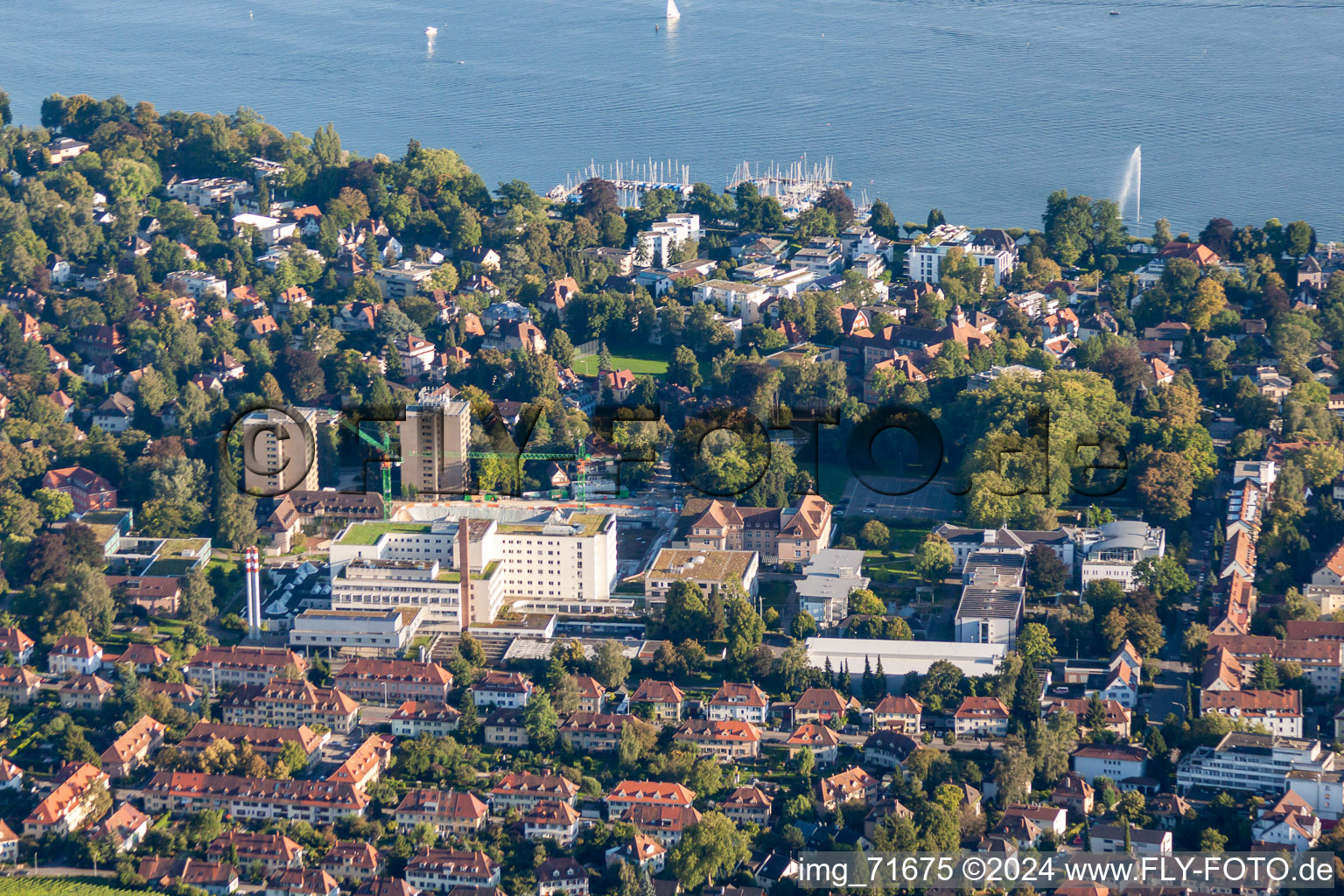 Riparian areas on the lake area of Lake Constance in the district Allmannsdorf in Konstanz in the state Baden-Wurttemberg, Germany