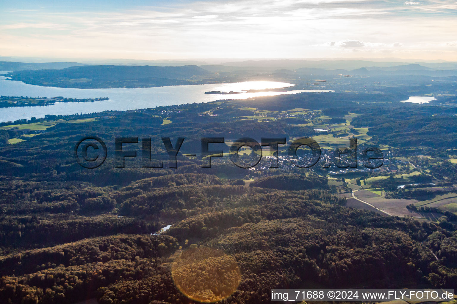 Aerial photograpy of District Dettingen in Konstanz in the state Baden-Wuerttemberg, Germany