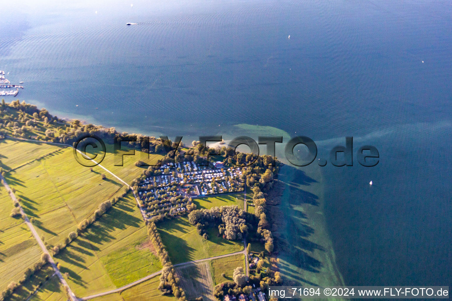 Camping Fließhorn in the district Dingelsdorf in Konstanz in the state Baden-Wuerttemberg, Germany