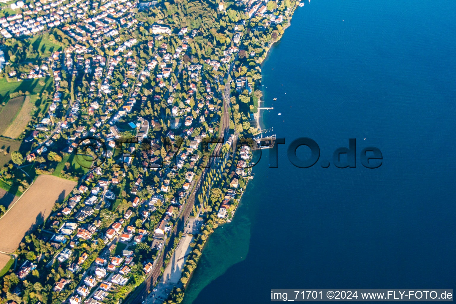 Überlingen in the state Baden-Wuerttemberg, Germany seen from above