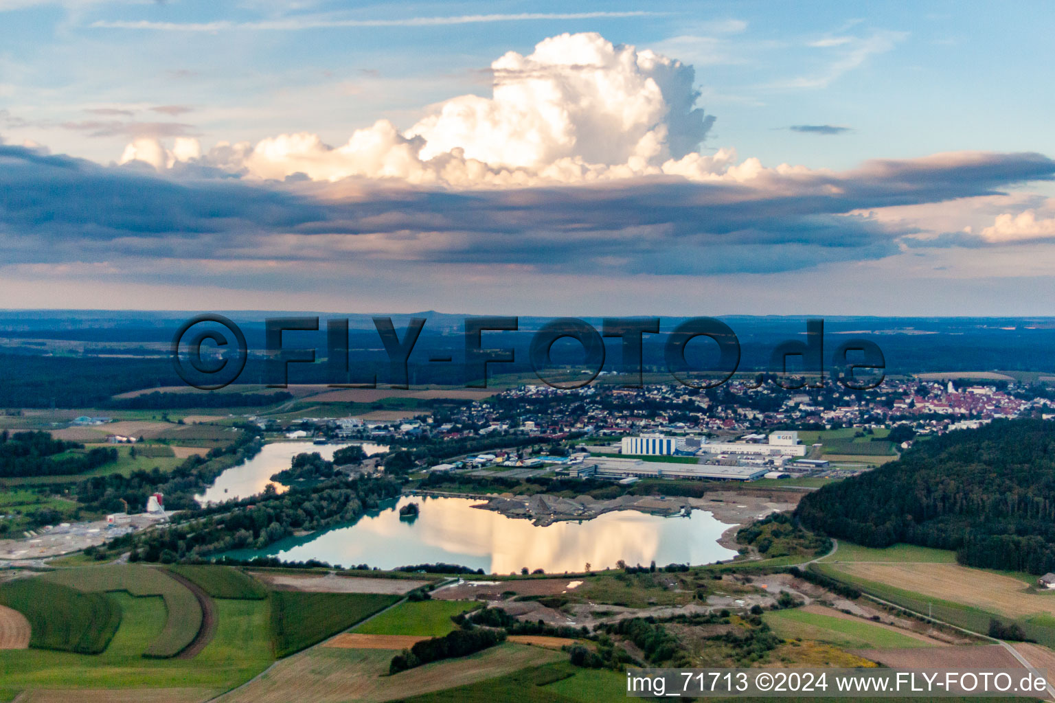 District Tautenbronn in Pfullendorf in the state Baden-Wuerttemberg, Germany from above