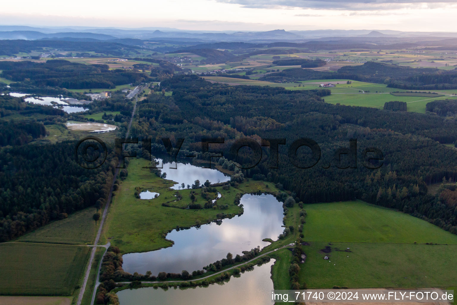 Riparian areas on the lake area of Sauldorfer Baggerseen in Sauldorf in the state Baden-Wurttemberg, Germany