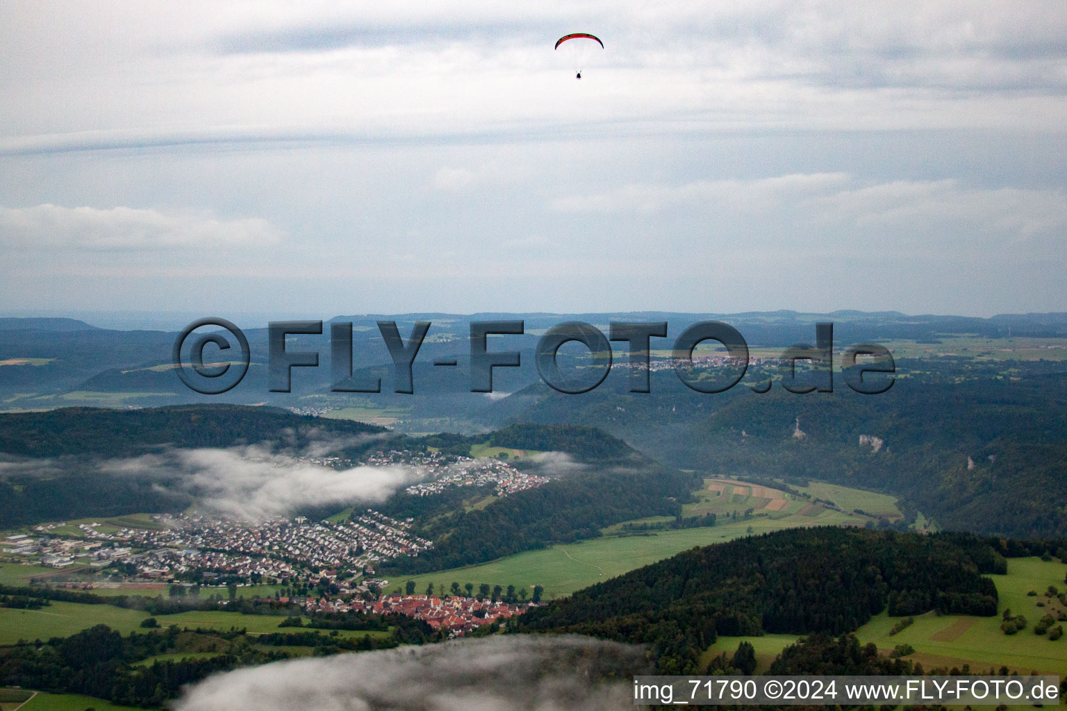 Fridingen an der Donau in the state Baden-Wuerttemberg, Germany viewn from the air