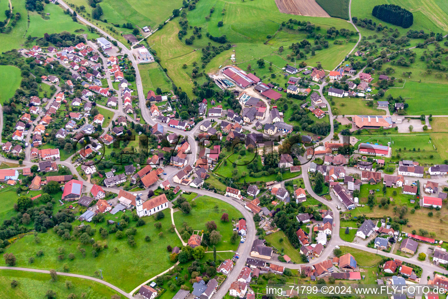 Village view in Mühlingen in the state Baden-Wuerttemberg, Germany