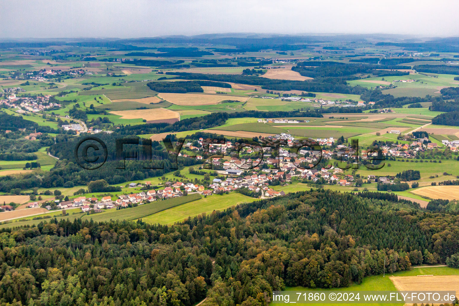 District Zoznegg in Mühlingen in the state Baden-Wuerttemberg, Germany from above