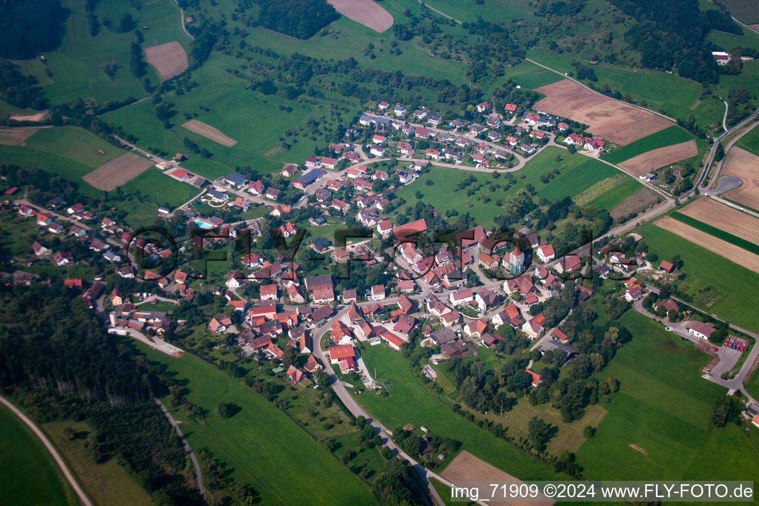 Aerial photograpy of Geifertshofen in the state Baden-Wuerttemberg, Germany