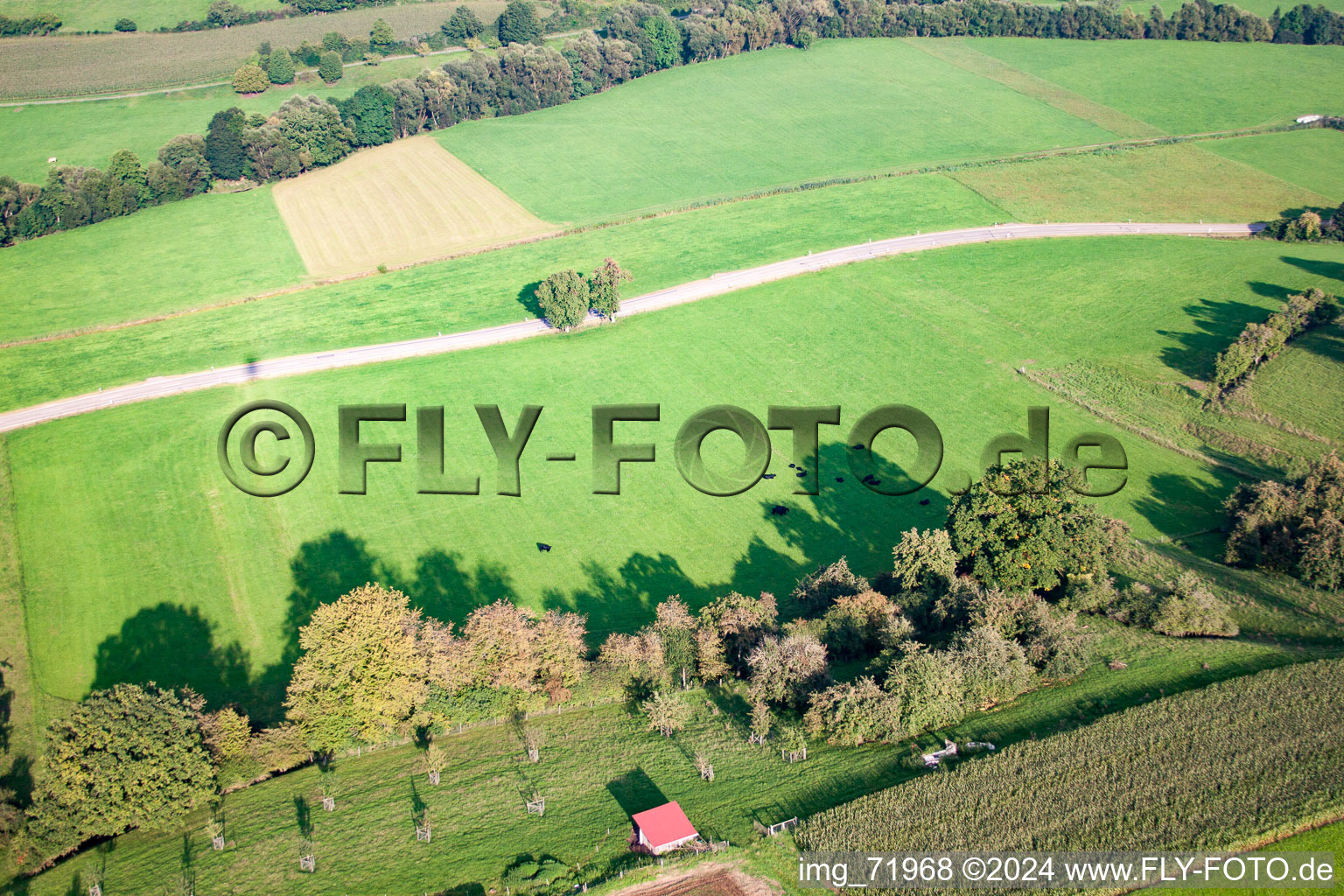 Aerial view of District Kottspiel in Bühlertann in the state Baden-Wuerttemberg, Germany